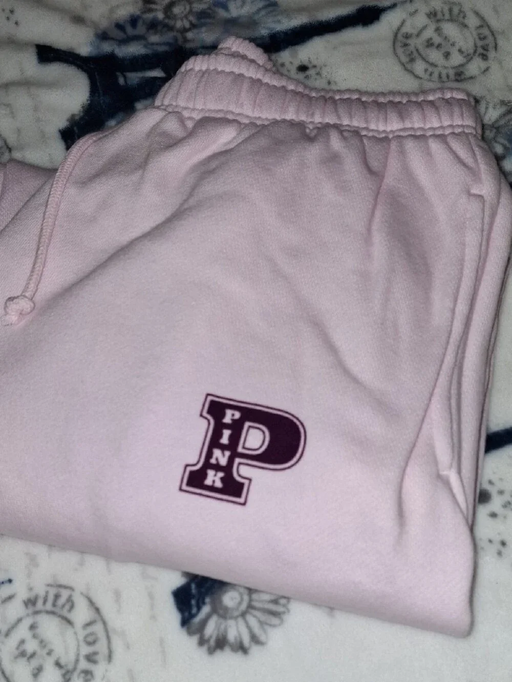 PINK Victoria's Secret Light Pink Hoodie & Jogger Pajama Set
